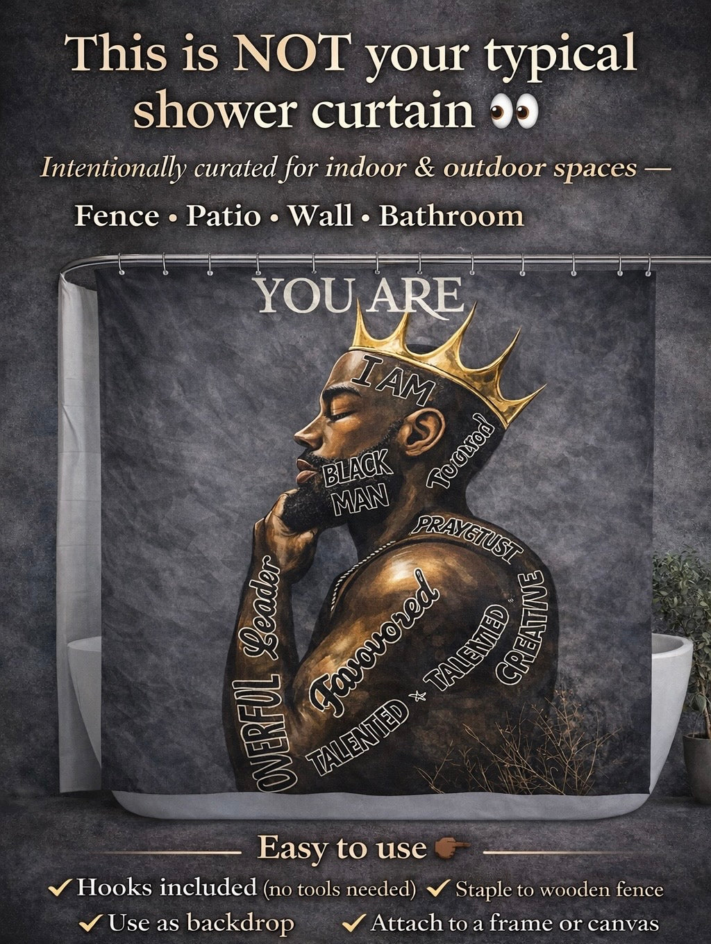I Am Powerful  —  Multi-Use Statement Panel (Indoor & Outdoor)